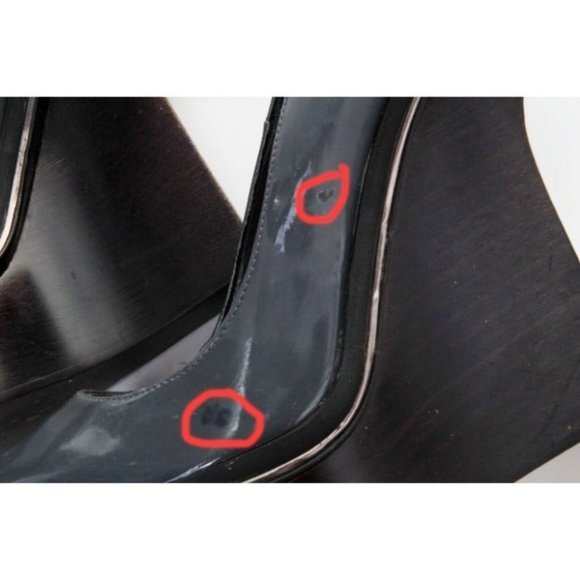 stella mccartney platform wedge heels patent leather slip on morgana sz 38 us 8 - Picture 5 of 12